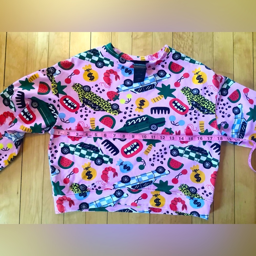 Nooworks Colorful Graphic Cropped Sweatshirt (roll out print)